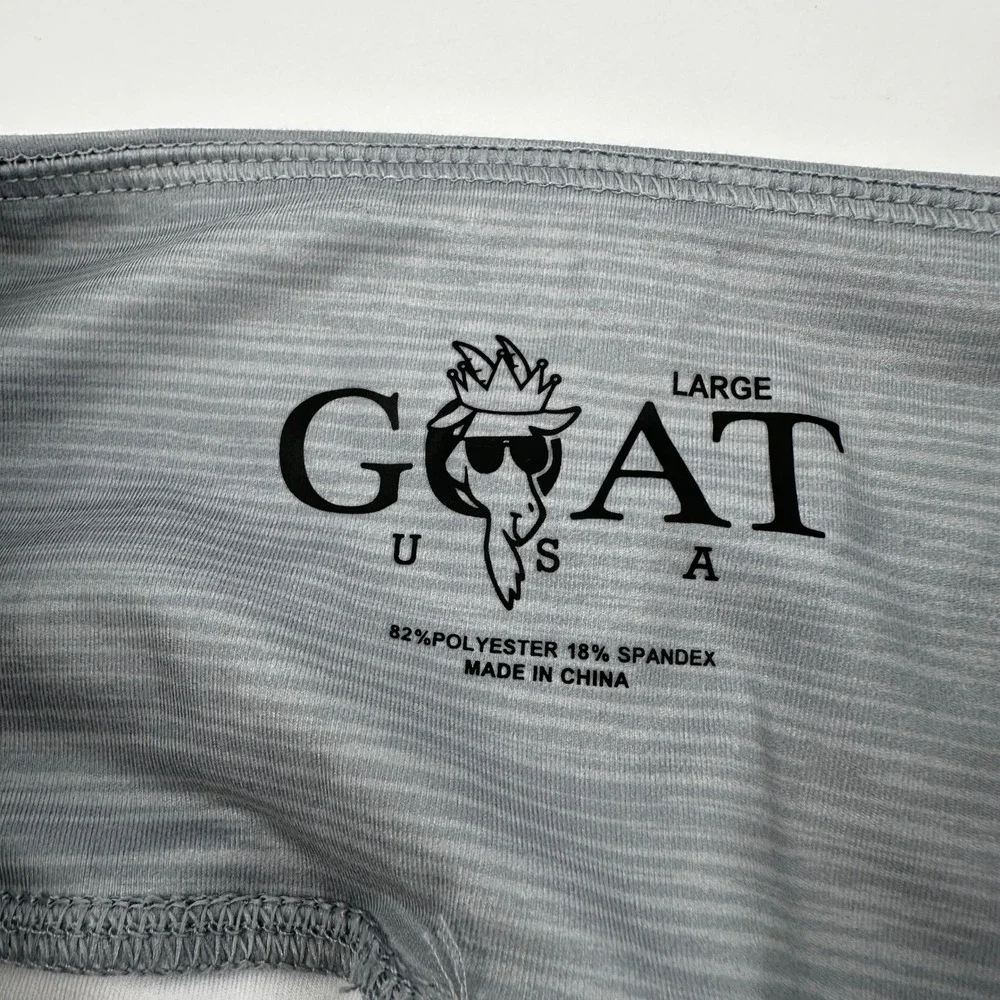 GOAT USA Womens Grey Heathered Athletic Leggings Mascot Large Yoga Fitness Sport